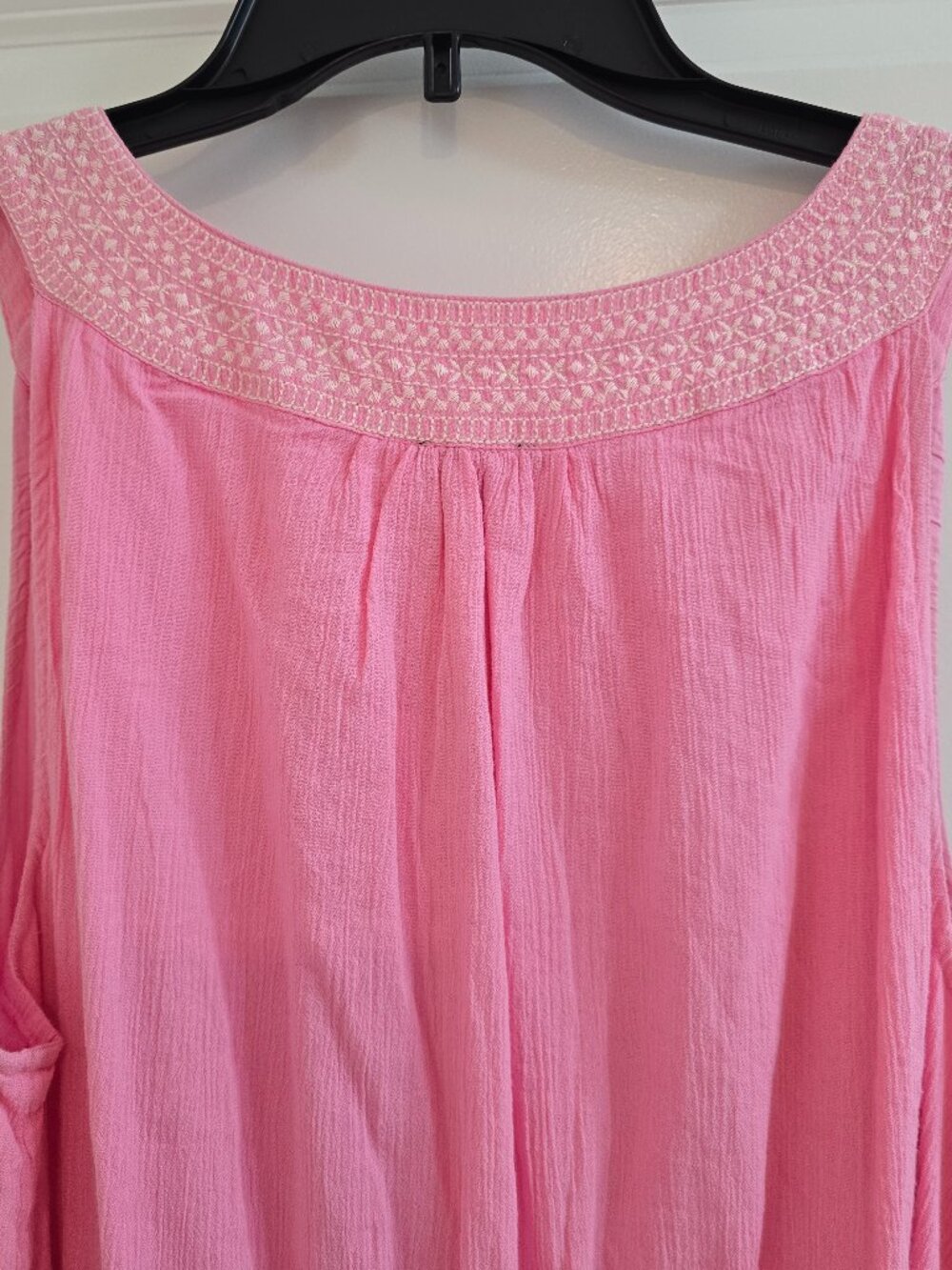 Talbots Embroidered Gauze Belted Maxi Dress - Pink - Picture 7 of 10